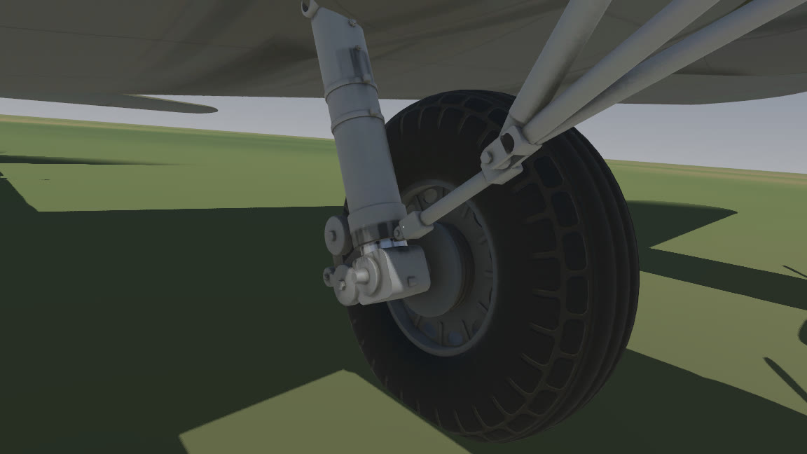 The B-17's main landing gear, modelled from the manual